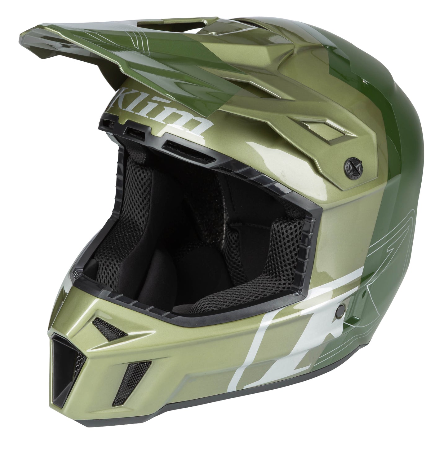 F3 Carbon Pro Off-Road Helmet ECE Tilt Gloss Rifle Green - Oil Green